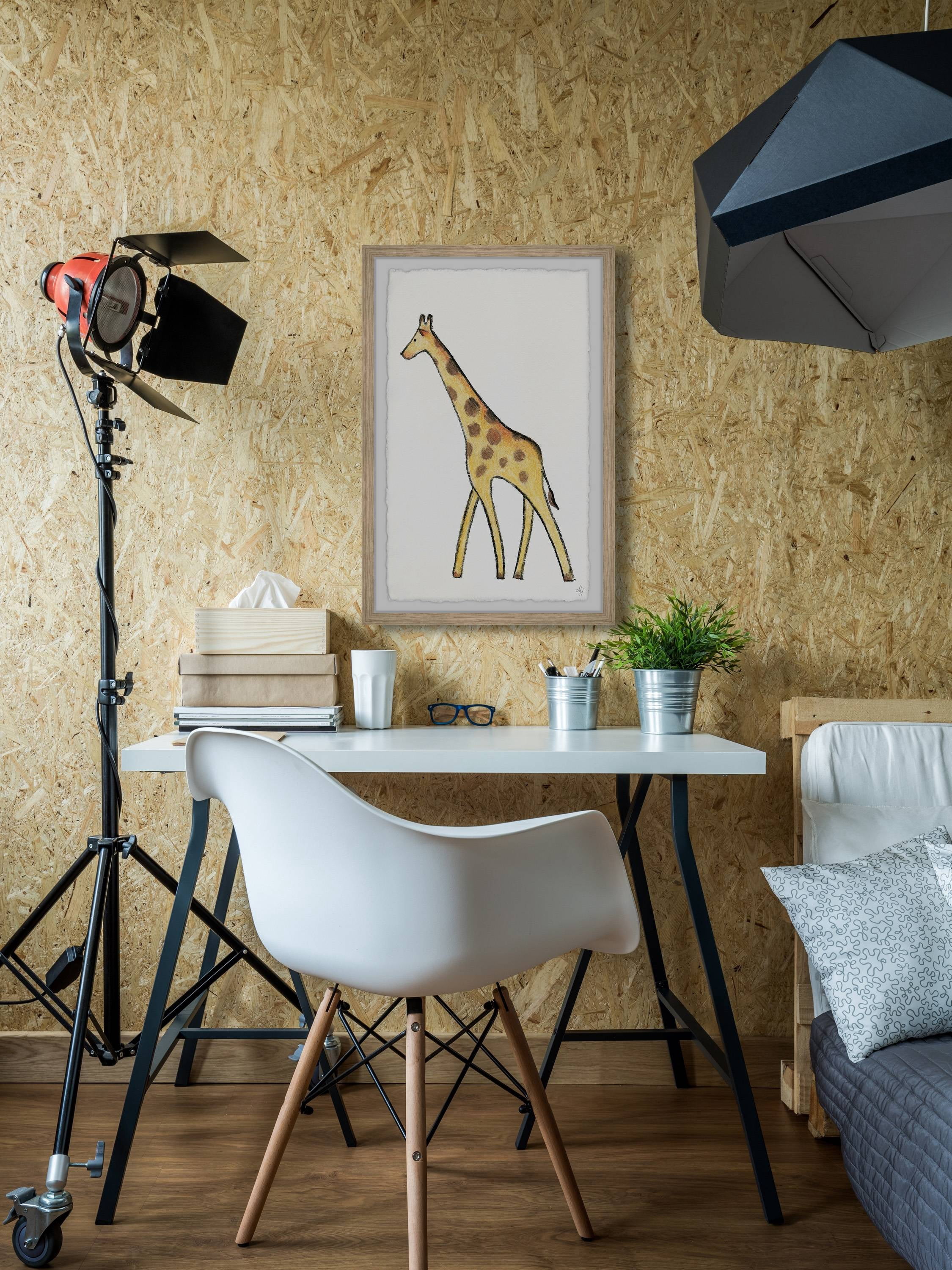 Marmont Hill Walking Giraffe Framed Wall Art