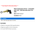 thumbnail image 2 of Water Temperature Sensor - Compatible with 1998 - 2000 Mercedes-Benz C43 AMG 1999, 2 of 2