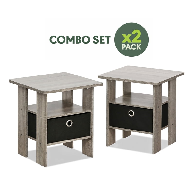 Furinno Tidur Bedside Table Nightstand, Set of 2 photo 7