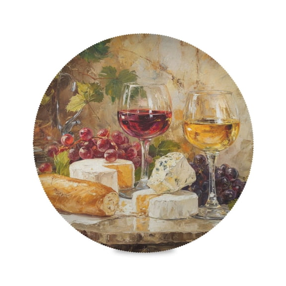 Round Dinner Plate Mat Round Placemat 15.4x15.4inx1 Placemat Table Mat Kitchen Mat Coffee Mat Fabric Thick Strong Wear-Resistant Heat Resistance Wine and Cheese Table