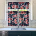 thumbnail image 3 of Pioneer Kitchen Curtains and Valance Set 36 Inch Tier Abstract Pink Floral Prints 3 Pieces Set Dining Room Small Curtain Drapes Cafe Curtains Valance for Home Decor Rod Pocket, 3 of 6