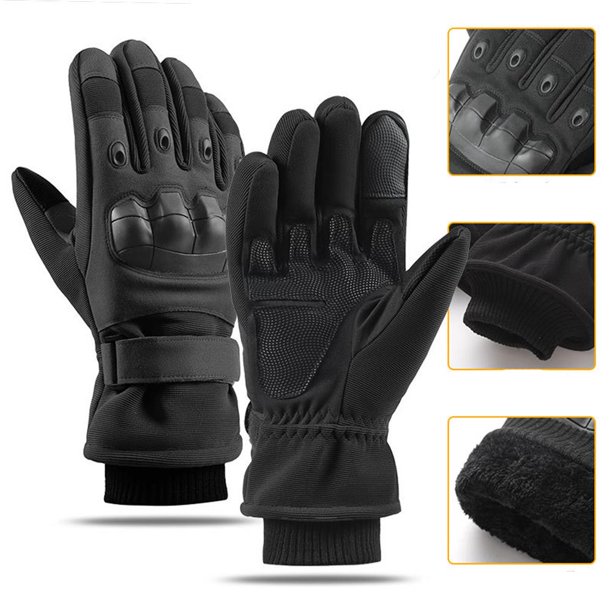 Guantes de moto a prueba de frío de invierno, guante militar de dedo completo Para deportes al aire libre, Guantes Para Motociclistas, Guantes negros Para Motocross