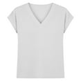 thumbnail image 5 of Womens Short Sleeve V Neck Shirts Basic Tees Soft Casual Cap Sleeve T Shirts Trendy Spring Summer Tops, 5 of 6