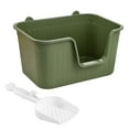 thumbnail image 1 of Open Top Pet Litter Tray Durable Bedpan Cat Sand Box Anti Splashing Kitten Green XL, 1 of 9