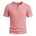 thumbnail image 2 of Henley Shirts for Men 3-Button Summer Plain Crew Neck Short Sleeve Mens T-Shirts Casual Tops, 2 of 7