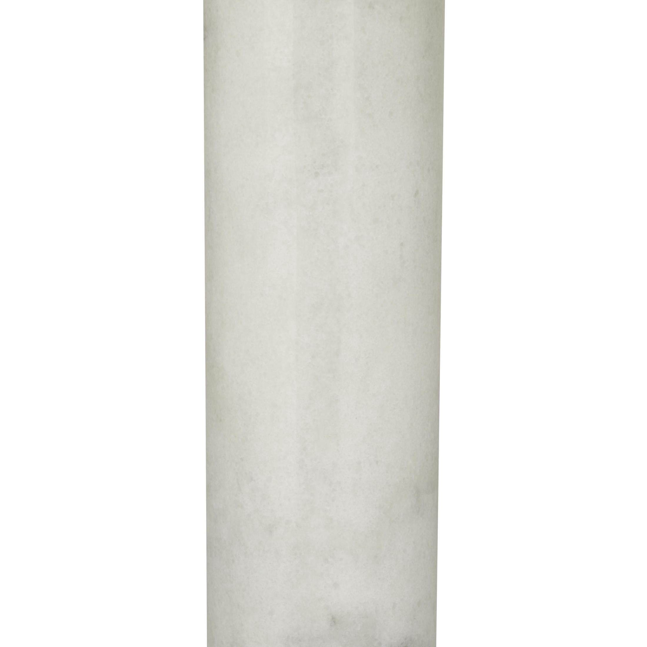 DecMode 29" Slender Stand White Table Lamp with White Cotton Shade