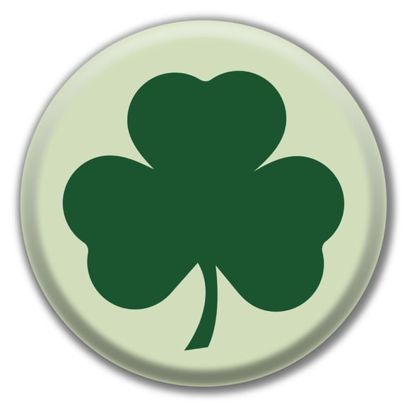 Shamrock Circle Button with Pin Back