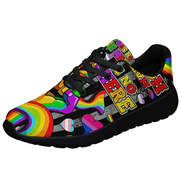 Hate Has No Home Here LGBT Shoes Sneakers for Women Men Black Size 3.5