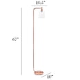 thumbnail image 3 of All The Rages Lampe de Sol Lanterne en Fer Moderne avec Abat-Jour en Verre, Or Rose, 3 of 6