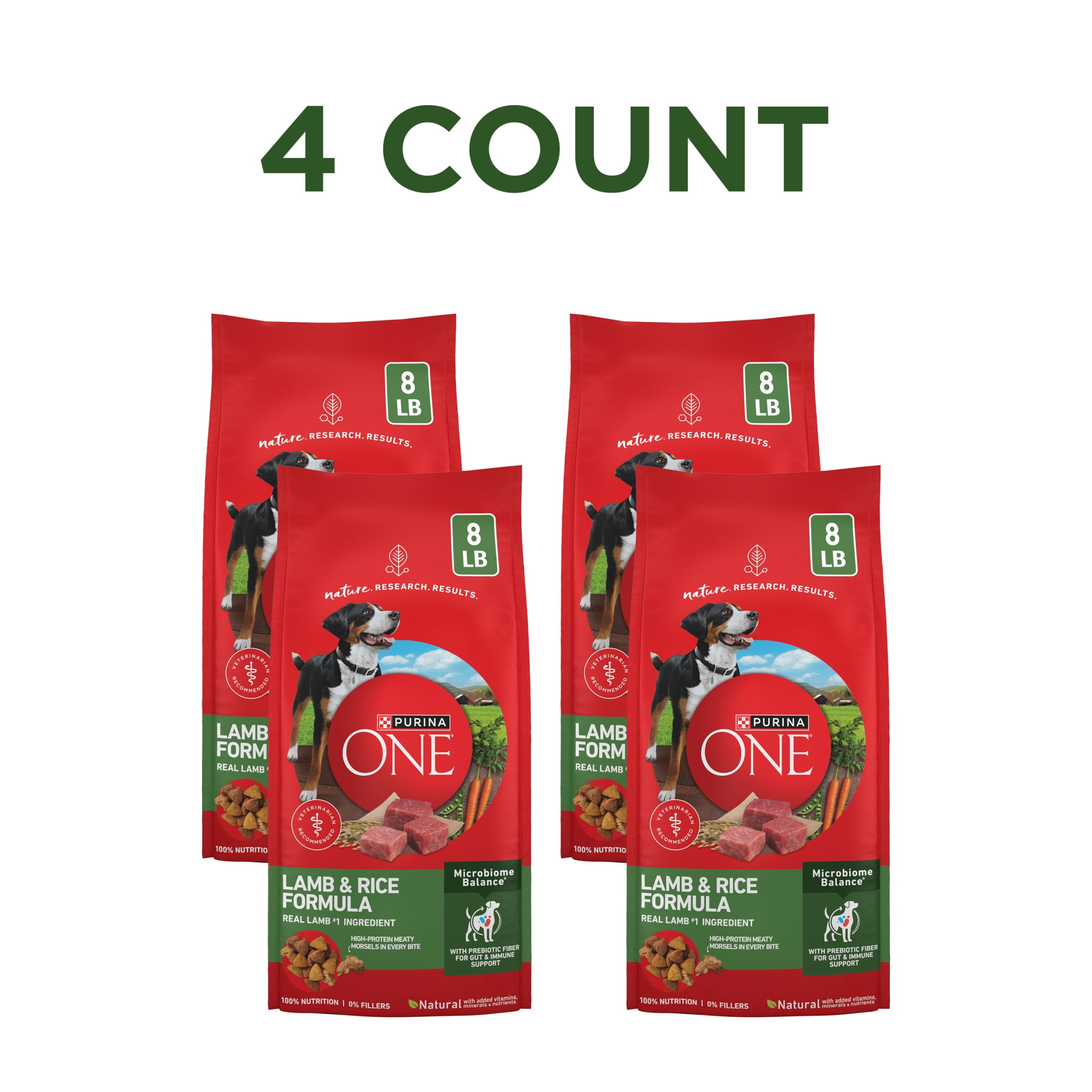(4 pack) Purina ONE Lamb and Rice Formula Dry Dog Food, 8 lb, 4 Pack