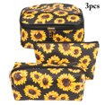 thumbnail image 2 of 3PCS Daisy Makeup Bags Portable Cosmetic Organizer Pouches Travel Toiletry Bags, 2 of 10