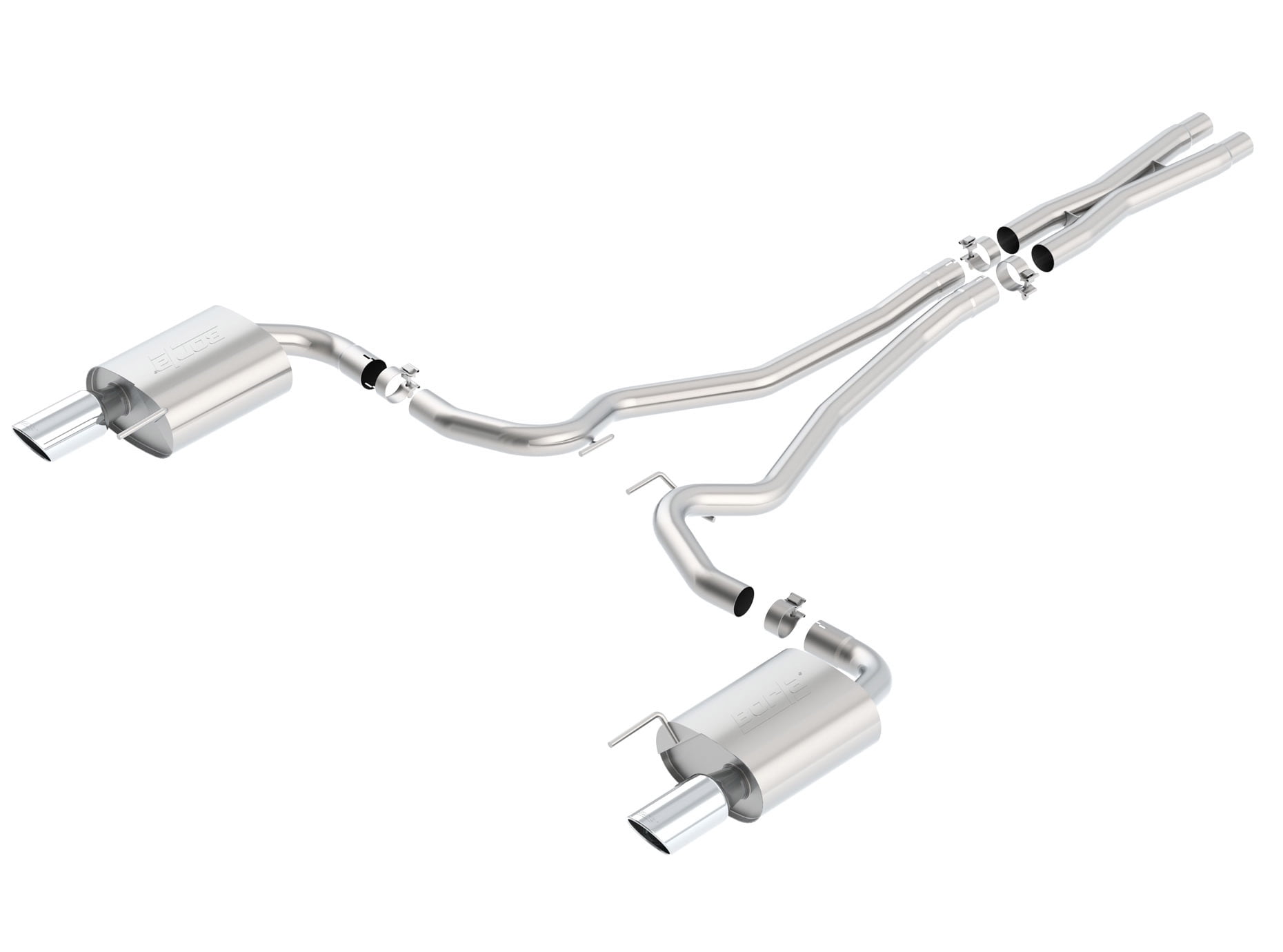 Borla Exhaust 15 15 Mustang Gt 5 0l At Mt Rwd 2dr 2 50in S Type S Rd Rl Ac Sr Tip 4 00in Rd X Walmart Com