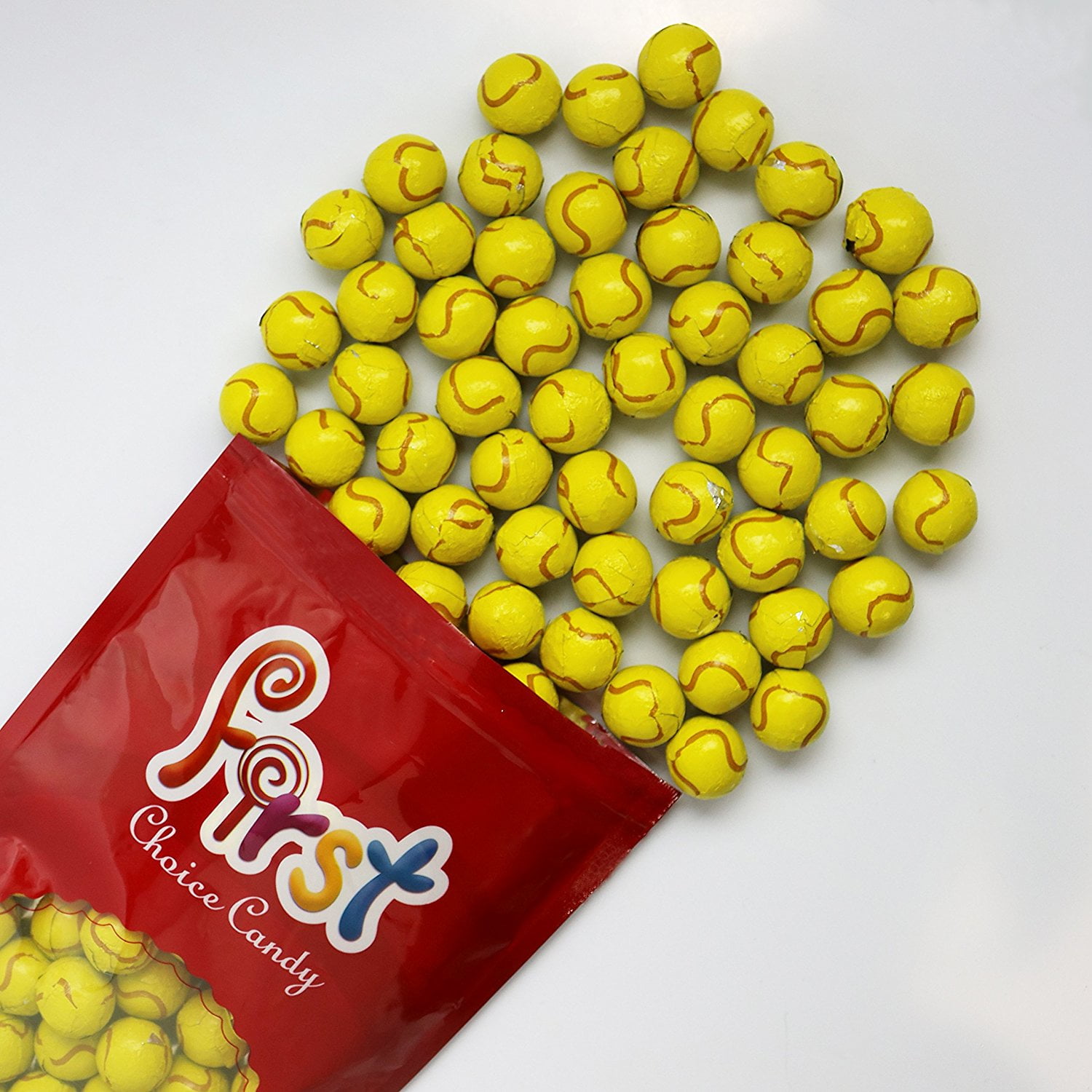 FirstChoiceCandy Chocolate Tennis Balls 1 Pound Resealable Bag