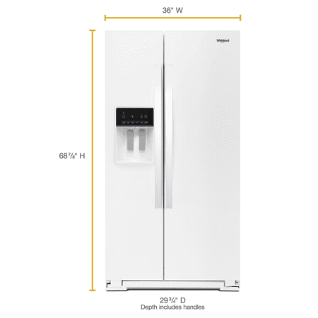 Whirlpool - 20.6 Cu. Ft. Side-by-Side Counter-Depth Refrigerator - White