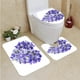 thumbnail image 1 of ABPHQTO Él violeta flores Juego de alfombras de baño de 3 piezas Alfombra de baño Alfombra de contorno y tapa de inodoro, 1 of 2