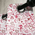 thumbnail image 3 of Ambesonne Valentines Grommet Curtain, Sketch Style Hearts, 50" x 72", Ruby Pink White, 3 of 6