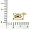 thumbnail image 3 of Brass Enamel Pendants with Jump Ring Cassette Tape Charms Rack Plating Cadmium Free & Lead Free Lasting Plated Real 18K golden Plated 12x18x1.5mm Hole: 3.5mm Brass+Enamel, 3 of 3