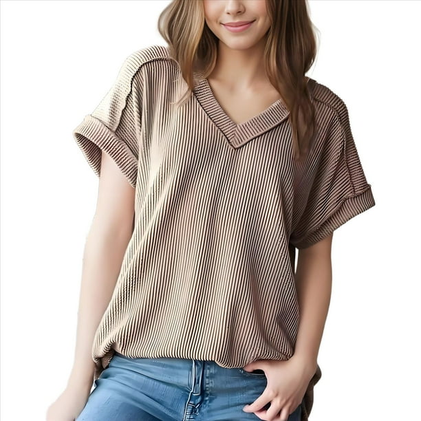 Blusas de Corta para Mujer Camel XL