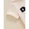 thumbnail image 7 of Suealasg 2Pcs Baby Boys Summer Outfits Letter Embroidery Round Neck Short Sleeve T-Shirts Elastic Waist Shorts 6M 1T 2T 3T 4T Toddler Boys Clothes, 7 of 7