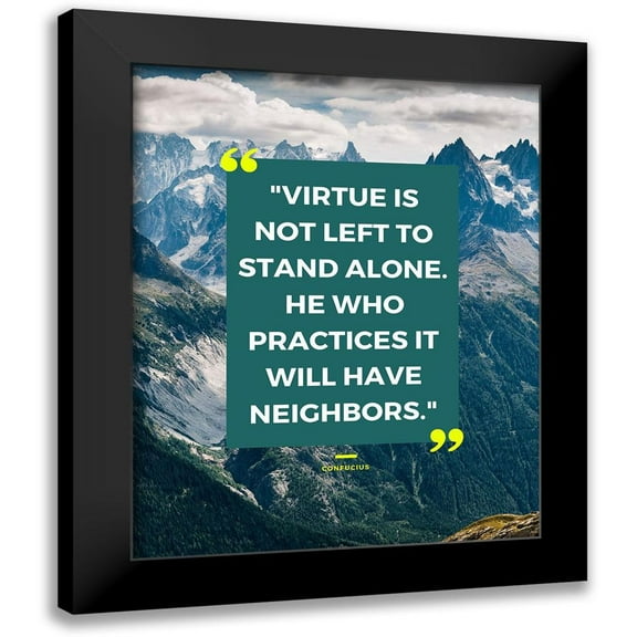 ArtsyQuotes 12x14 Black Modern Framed Museum Art Print Titled - Confucius Quote: Stand Alone