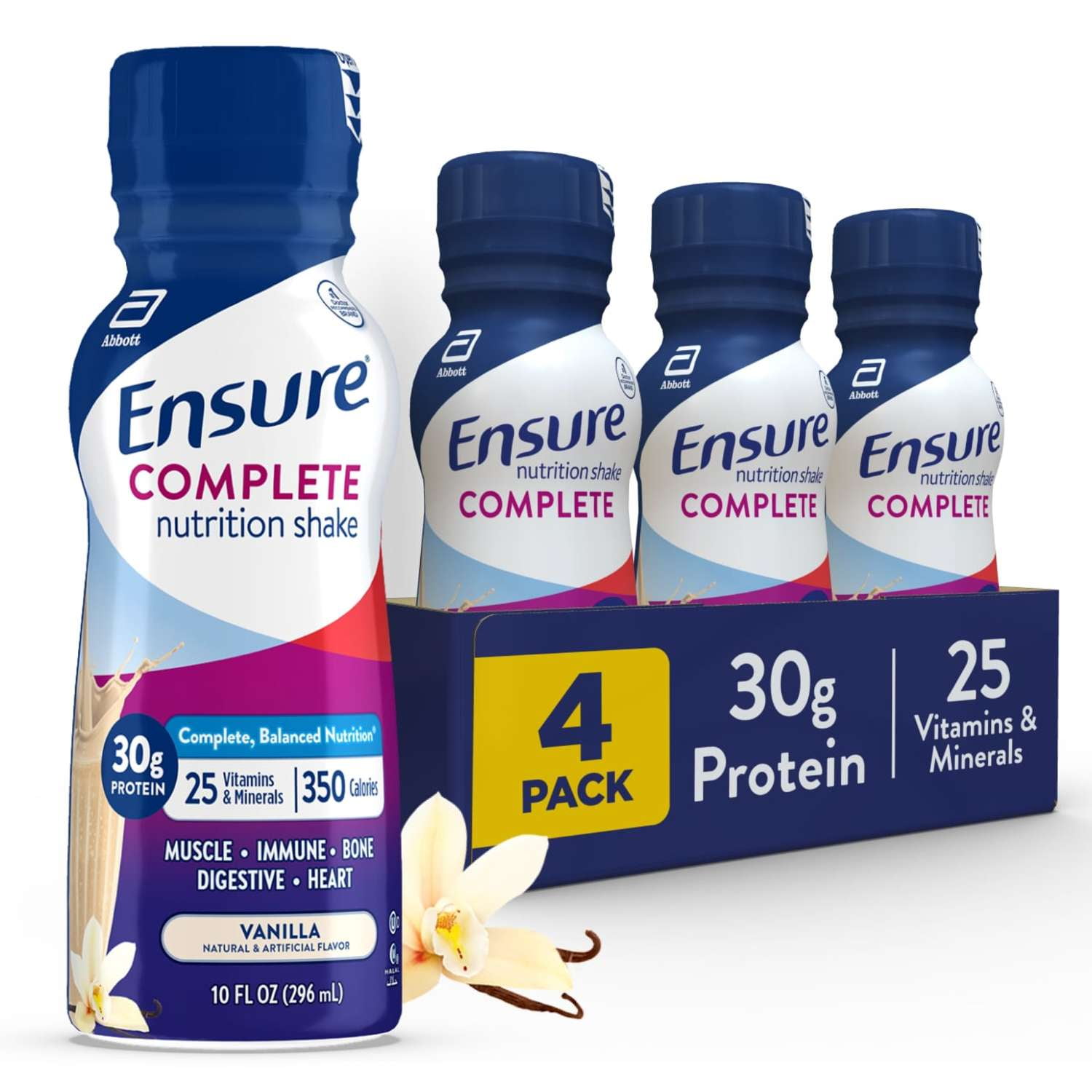Ensure COMPLETE Nutrition Shake, 30g Protein, Vanilla, 10 fl oz—4 Pack
