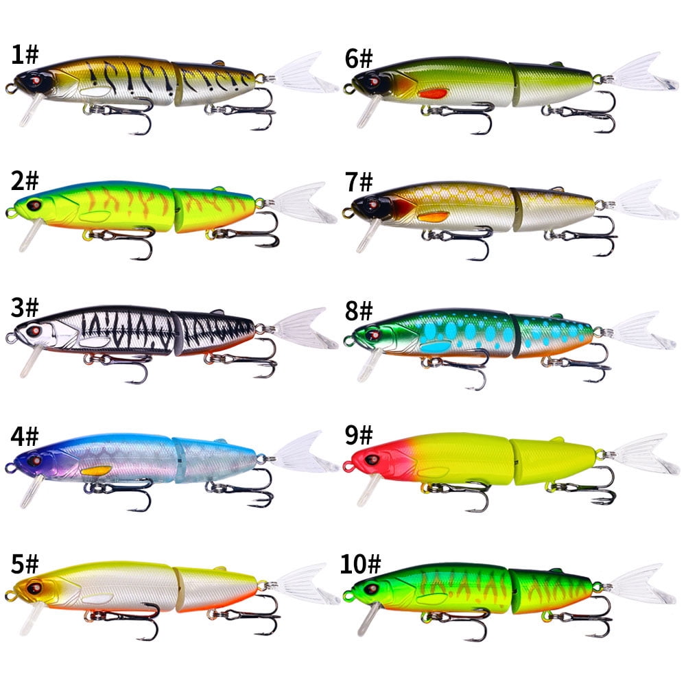 HENGJIA Fishing Lures 10PCS Multi Jointed Fish Fishing Kits Slow Sinking Lifelike Swimbait Freshwater and Saltwater for Trout Bass Lures