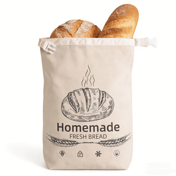 Beeswax Bread Bags, 17 x 12.6 Inch Reusable Linen Bread Bags for Homemade Sourdough, Cotton Cloth Food Storage Bags, Freezer Friendly for Freshness Preservation