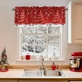 thumbnail image 2 of Red Christmas Valances for Windows, Shiny Star Xmas Tree Balls Snowflake Winter Rod Pocket Valance Short Window Treatments Curtains for Kitchen Bathroom Bedroom Decor, 42 x 12 In, 2 of 9