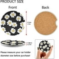 thumbnail image 3 of Coolnut Black White Daisies Car Coasters Pack of 2,Absorbent Car Coasters,Drink Cup Holder Coasters with A Finger Notch for Easy Removal Home Decor, 3 of 6