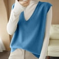 thumbnail image 4 of Chbgutlmr Sweater Vest for Women Sleeveless V Neck Solid Color Loose Pullover Sweaters Casual Spring Plain Tops, 4 of 5