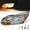 Left Driver, variant on Kojem Left Headlights for 2012-2014 Ford Focus 4-Door Driver Side Halogen Headlamp w/bulbs Clear Lens+Chrome Housing