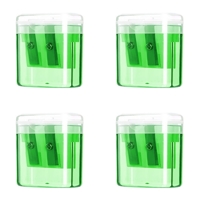 Pencil Sharpener, 4pcs Double Hole Pencil Sharpener With Cover. Color Pencil Sharpener For Kids. Portable Oval Manual Pencil Sharpener For School Office Supplies