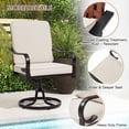 thumbnail image 4 of BUPPLEE Swivel Wicker Patio Dining Chairs Set of 2, Metal Frame Outdoor Chairs with Cushions for Garden Backyard, Beige & Gray, 4 of 9