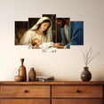 thumbnail image 4 of ZHONGYUTONG 5 Panel Christmas Canvas Wall Art Large Nativity Scene Picture Holy Family Wall Decor Christian Living Room Home Church Decor Framed (12x16inx2pcs 12x24inx2pcs 12x32inx1pcs), 4 of 4