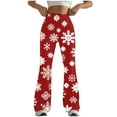 thumbnail image 2 of HUJlwoi Women Christmas Flare Yoga Pants Comfortable Printed High Waisted Bootcut Leggings Workout Gym Trendy Stretchy Trousers, 2 of 5