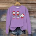 thumbnail image 2 of WEAIXIMIUNG Sweatshirts Courts pour Femmes Plus Femmes Décontracté Col Rond Noël Verre Neige Chapeau de Noël Imprimé Hoodie, 2 of 3