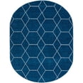 thumbnail image 3 of Unique Loom Trellis Frieze Collection Area Rug - Geometric (7' 10" x 10' Oval Navy Blue/Ivory), 3 of 7