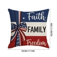 thumbnail image 3 of 4th of July Pillow Covers American Flags Star Striped Print Patriotic Couch Pillowcase 18 x 18 Inch(1pc), 3 of 7