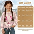 thumbnail image 7 of Xoenoiee Axolotl Milk Tea Stripe Print Girls Long Sleeve Shirts Crew Neck Tunic Tops Pullover Casual Front Tie Shirts for Gilrs Soft Comfy Blouses, 5-6 Year, 7 of 7
