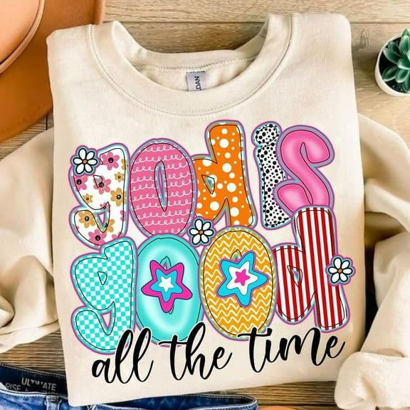 God is Good All the Time Sweatshirt, Preppy Christian Shirt, Christian Women Sweatshirt, Everyday Christian Shirt, Bible Verse Sweatshirt, Checkered Christian Shirt