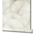 thumbnail image 3 of Galerie Wallcoverings  Kumano Textured Palm Leaf Vinyl on Non-woven Wallpaper Roll 33 feet x 21 inches - Off White, 3 of 5