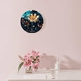 thumbnail image 3 of 14 Inch Wall Clock Battery Operated Silent Clock Decorative for Office, Kitchen, Outdoor, Living Room，Orange Flower Teal Style, 3 of 4