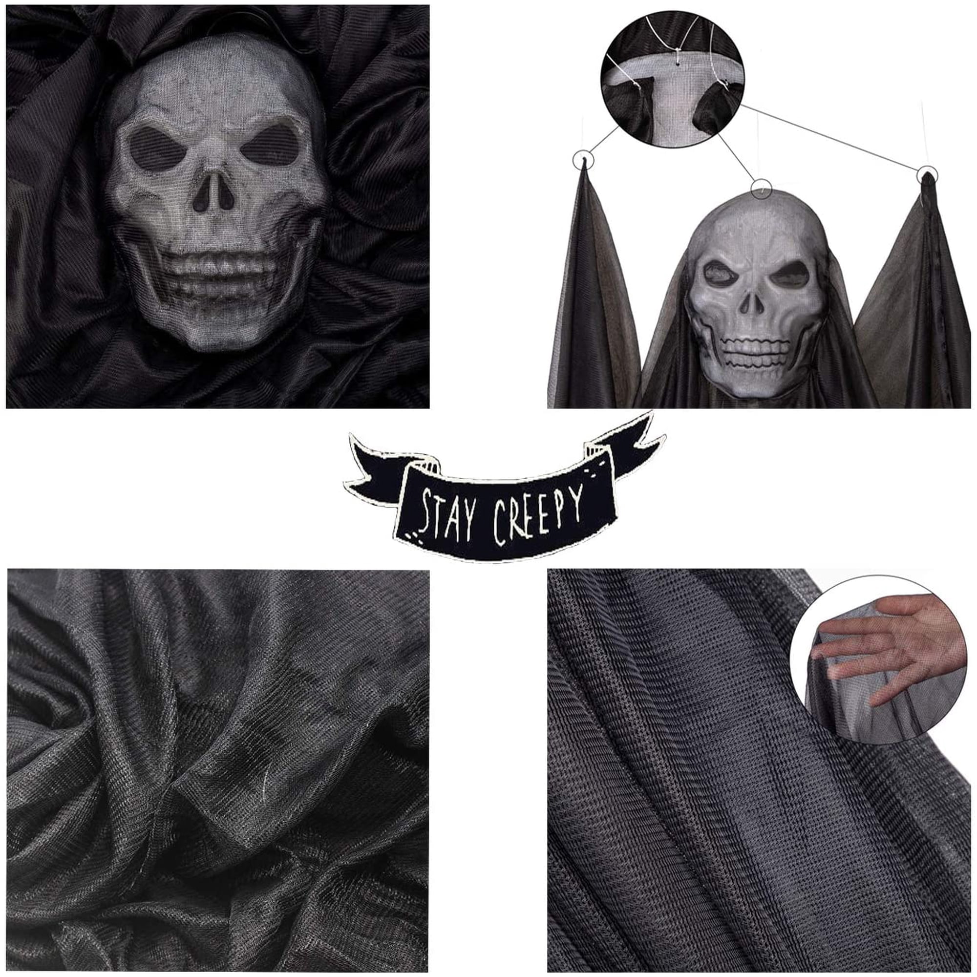 Décoraton De Tête Décoratons D'halloween Mort Fantôme Suspendu | eBay
