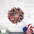 thumbnail image 6 of HOZVOMI 17.8" Patriotic Wreaths for Front Door with American Flag 4th of July Independence Day Burlap Farmhouse Decorations for Wall Holiday Home Porch Decor, 6 of 9