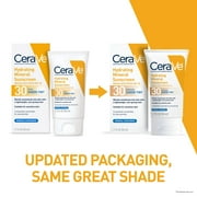 CeraVe Sunscreen Tinted Hydrating 100% Mineral Broad-Spectrum Lotion SPF 30 for Face with Sheer Tint