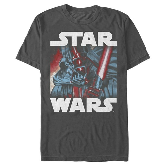 Men's Star Wars Darth Vader Painting Gaze  Graphic Tee Charcoal Medium