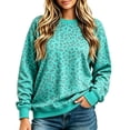 thumbnail image 2 of Womens Oversized Sweatshirts Animal Print Crewneck Sweatshirt with Long Sleeves Casual Trendy Loose Fit Pullover Tops Army Green L, 2 of 5