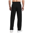 thumbnail image 6 of oqasdz Men's Pants Solid Color Winter Thermal Straight Leg Lightweight Sports Stretch Lined Trousers with Drawstring Casual Loose Fit Dailywear, 6 of 6