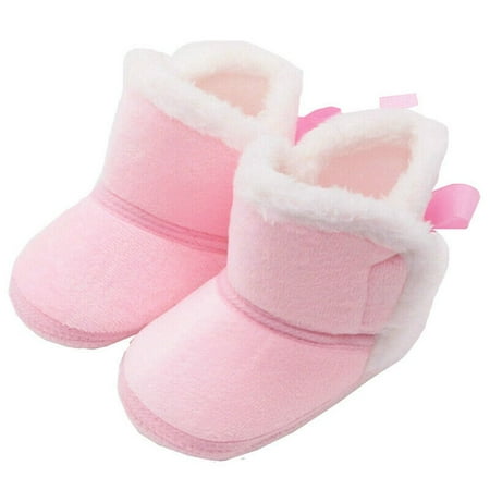 

Fashion Baby Girls Boys 0-18 Months Toddler Lined Boots Pram Shoes Baby Snow Booties Crib Shoes PINK M