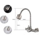thumbnail image 4 of Grifo de cocina Grifo de fregadero de acero inoxidable 304 montado en la pared Grifo de fregadero giratorio 360 con manguera flexible (hy), 4 of 5